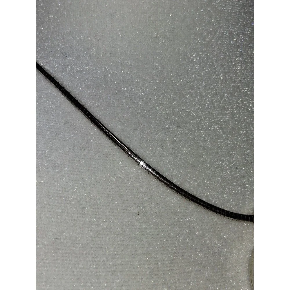 925 Sterling Silver Hammered Circle Pendant Necklace Italian Snake 16